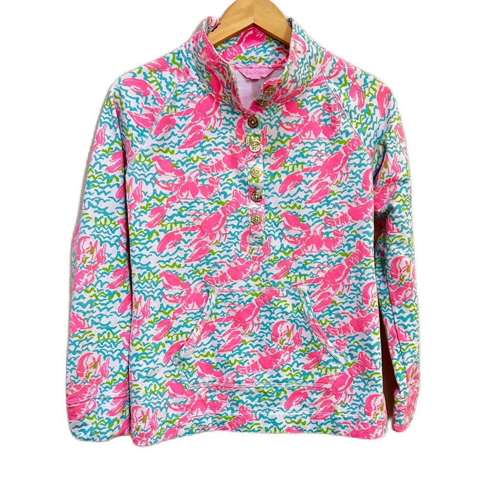 Lilly Pulitzer Captain Popover Lobstah Roll Sweater‎ Pullover Women’s Sz Small